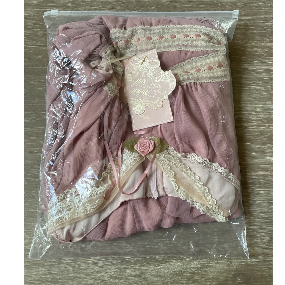 LaceMade Summer Peom Dress Dusty Rose Small New With Tags - Picture 7 of 7